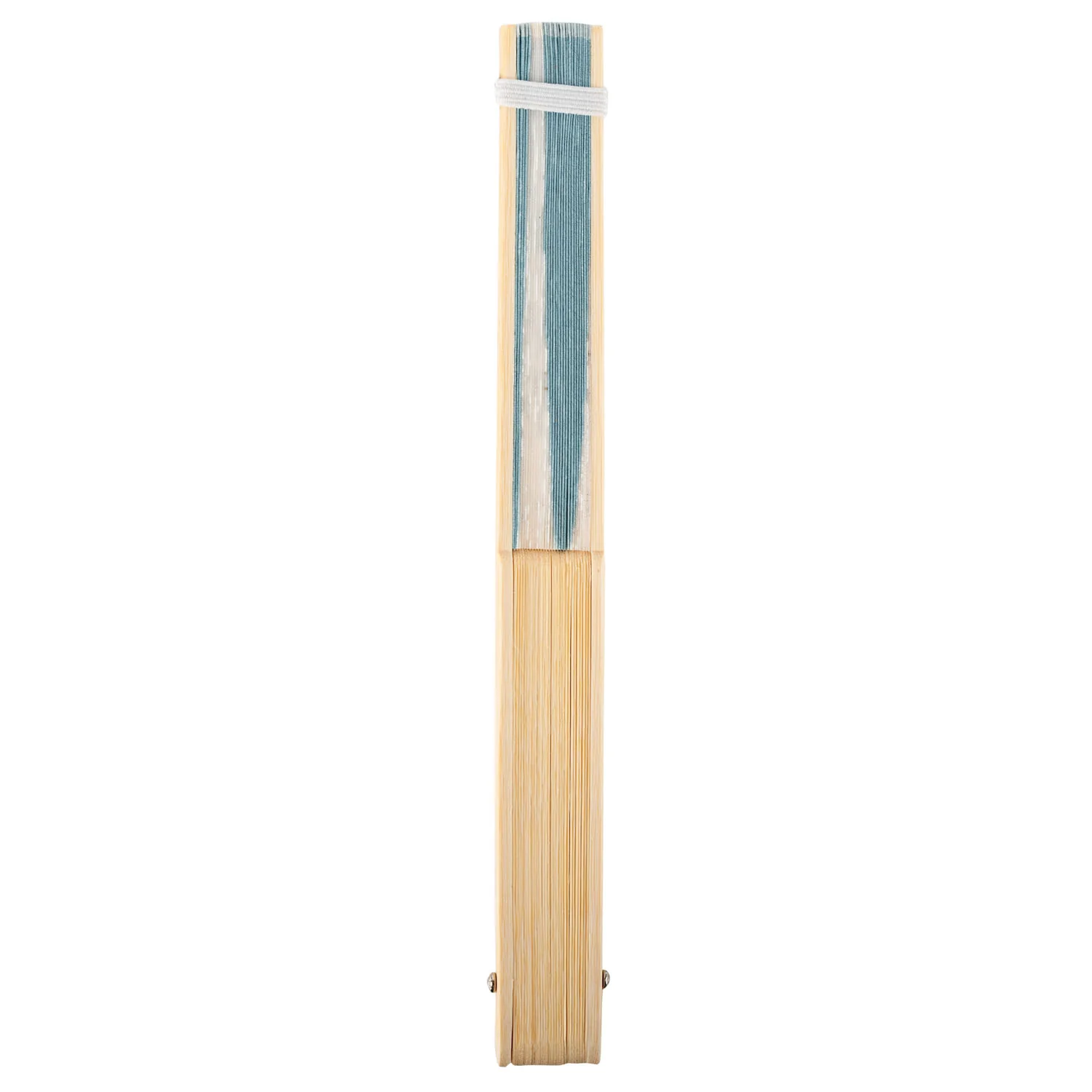 Baby Blue Cherry Blossom Japanese Folding Fan - Image 2
