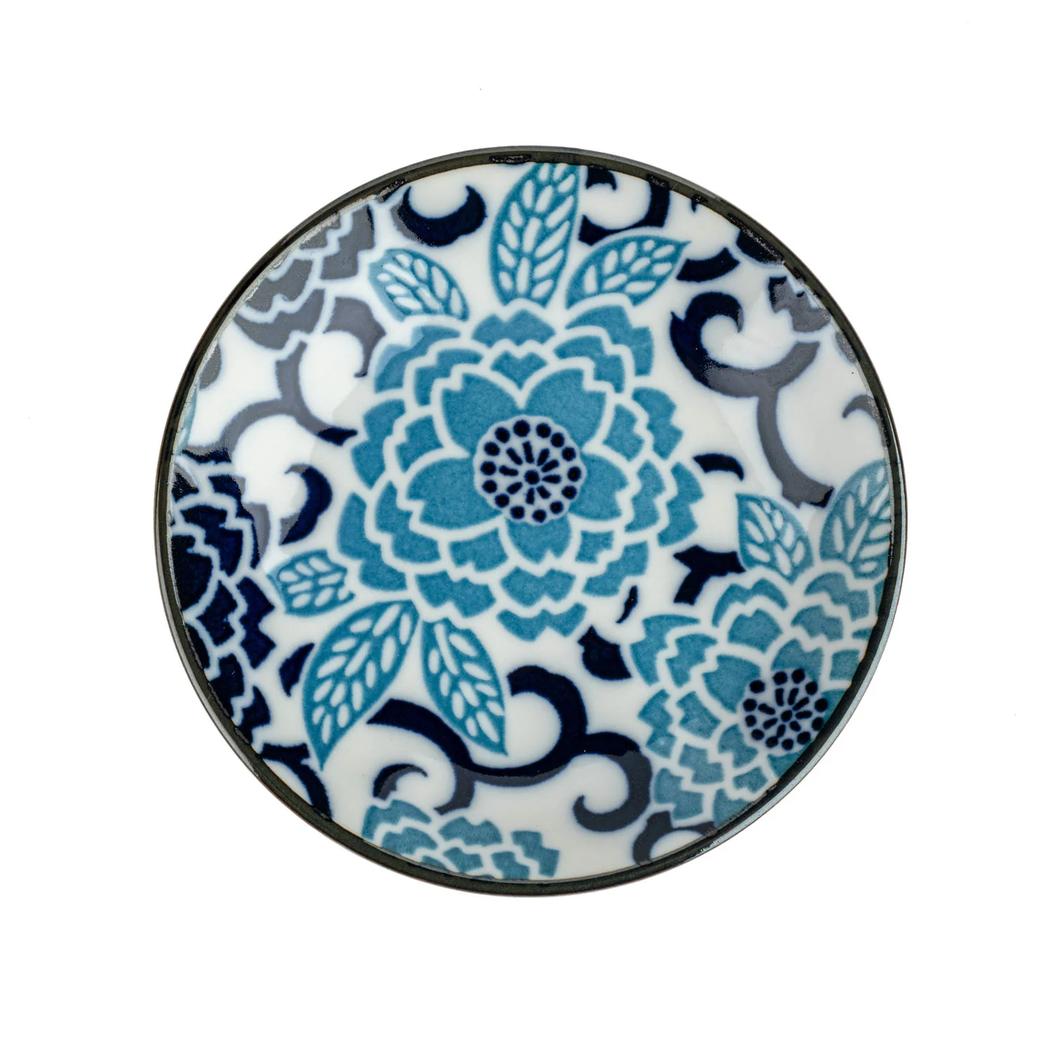 Blue Peony Japanese Sauce Dish - Image 3