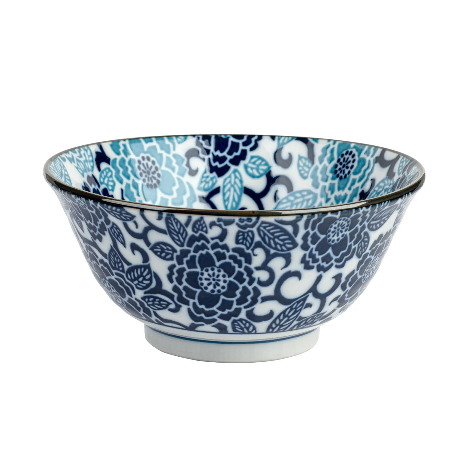 Blue Peony Japanese Soup Bowl