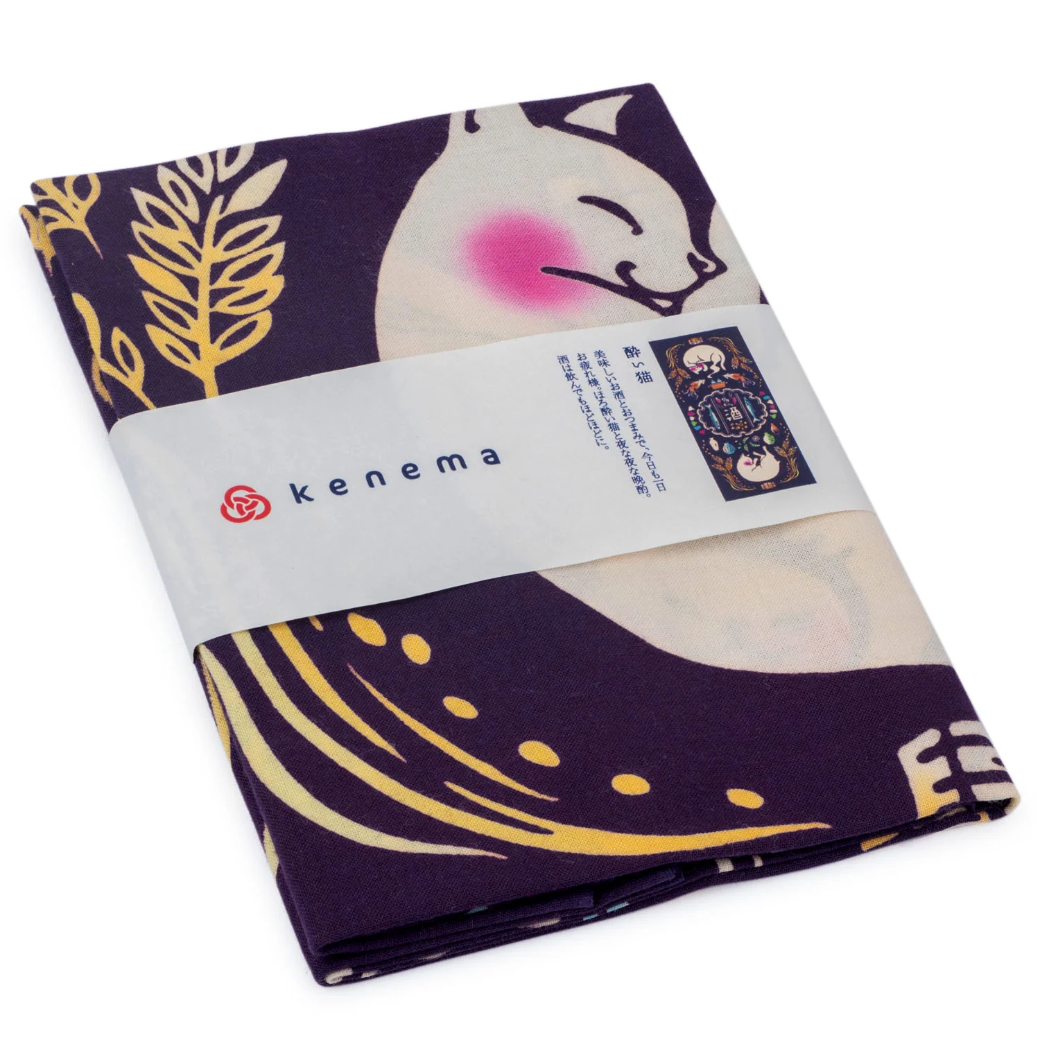 Cats and Sake Japanese Cotton Tenugui - Image 3