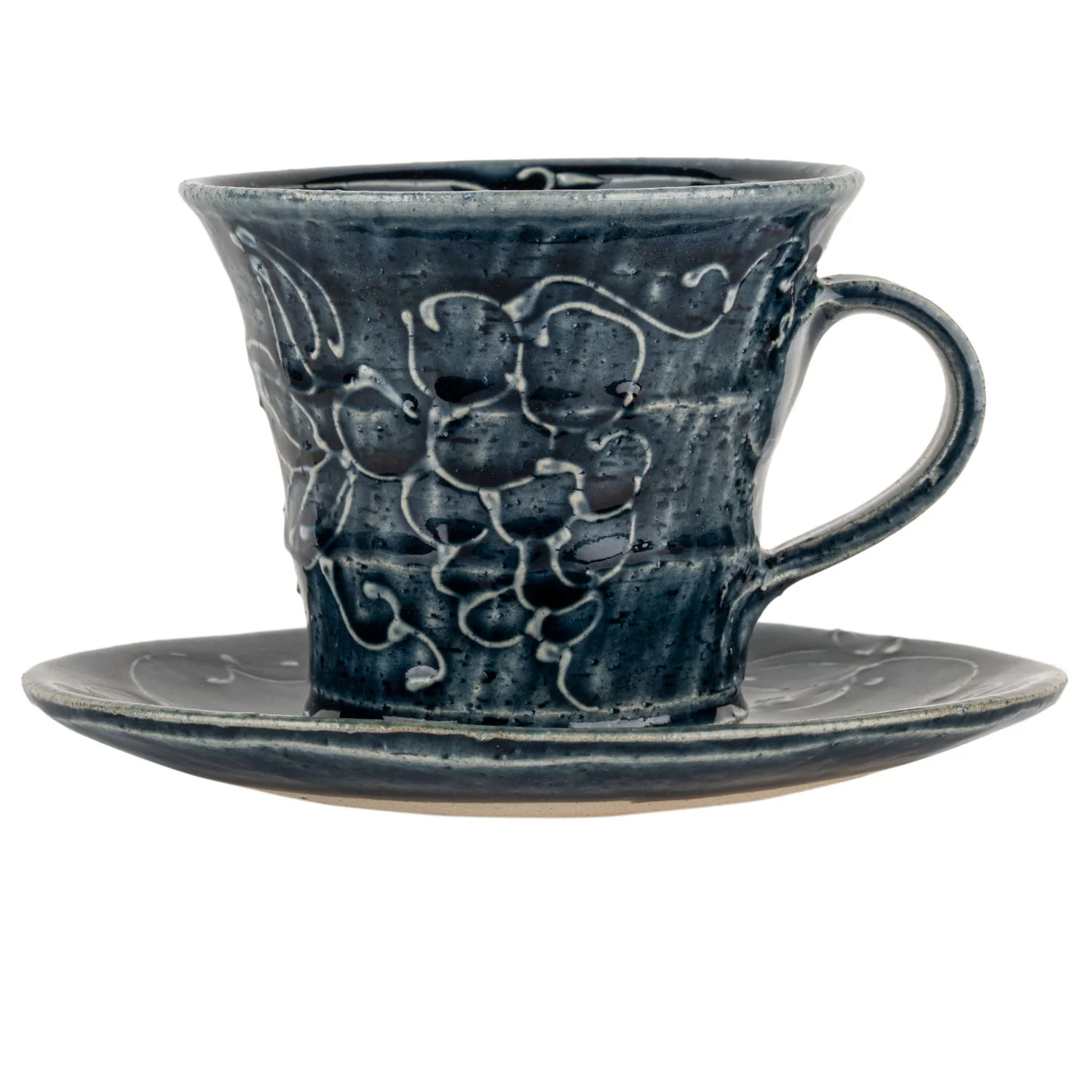 Denim Blue Grape Japanese Cup and Saucer - Image 2
