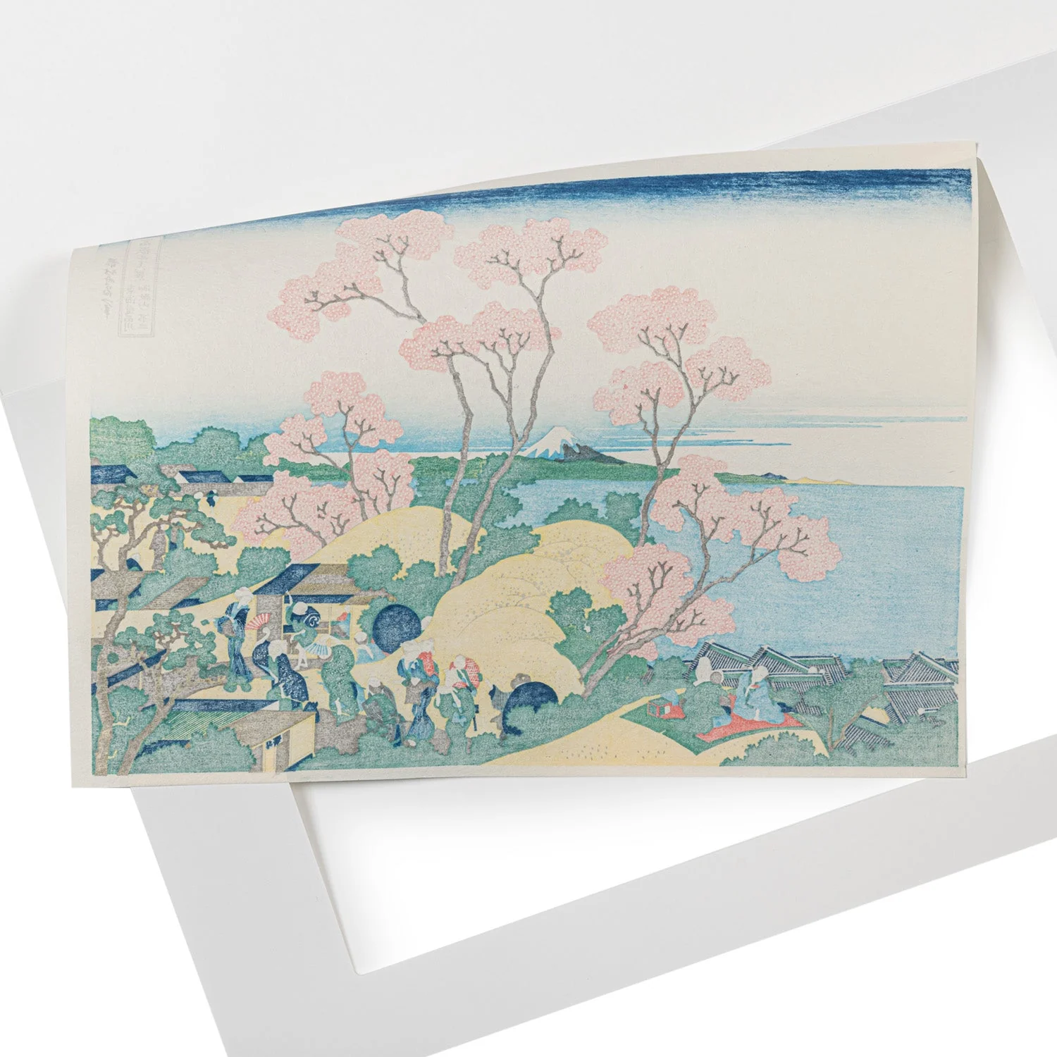 Framed Mount Fuji from Shinagawa Woodblock Print - Image 3