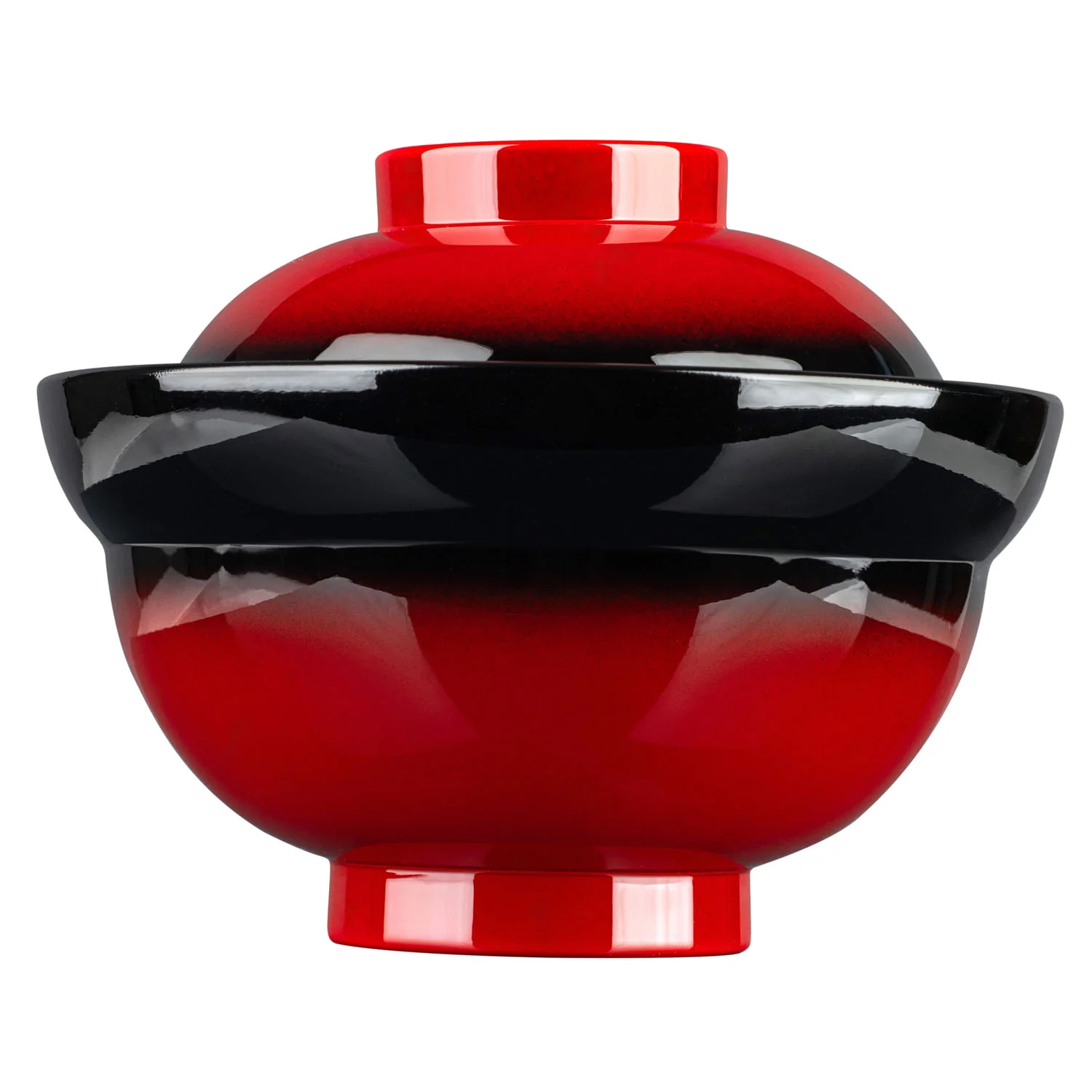 Kagami Large Japanese Lacquer Bowl and Lid - Image 2