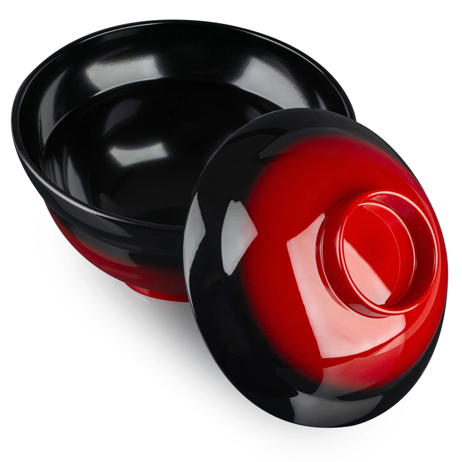 Kagami Large Japanese Lacquer Bowl and Lid - Image 3