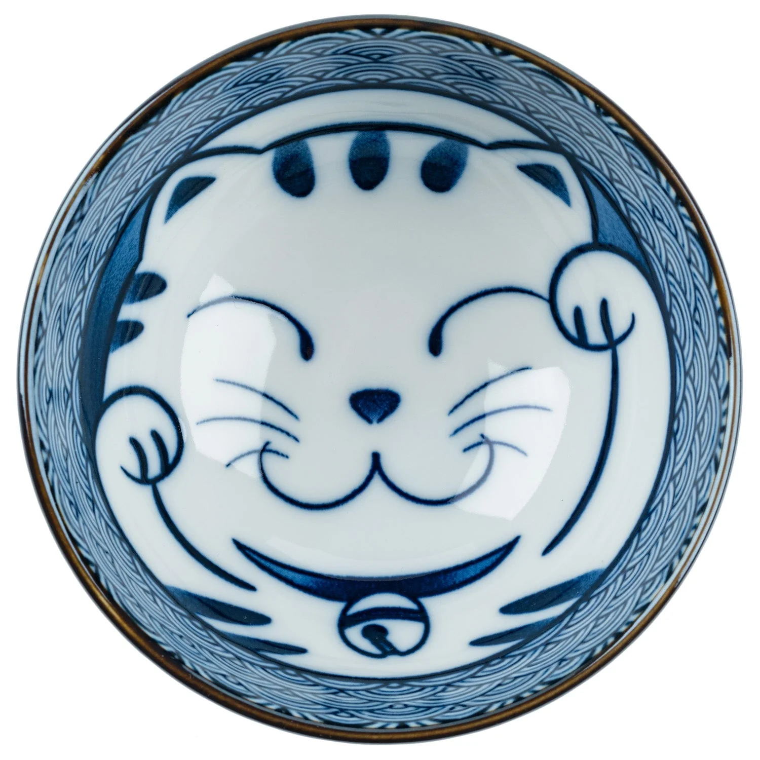 Lucky Cat Ceramic Japanese Rice Bowl - Image 3