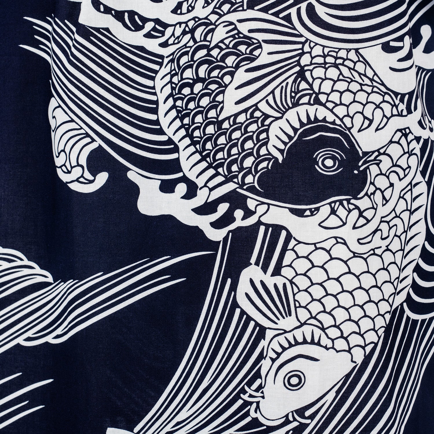 Mens Navy Cotton Koi Carp Japanese Kimono - Image 3