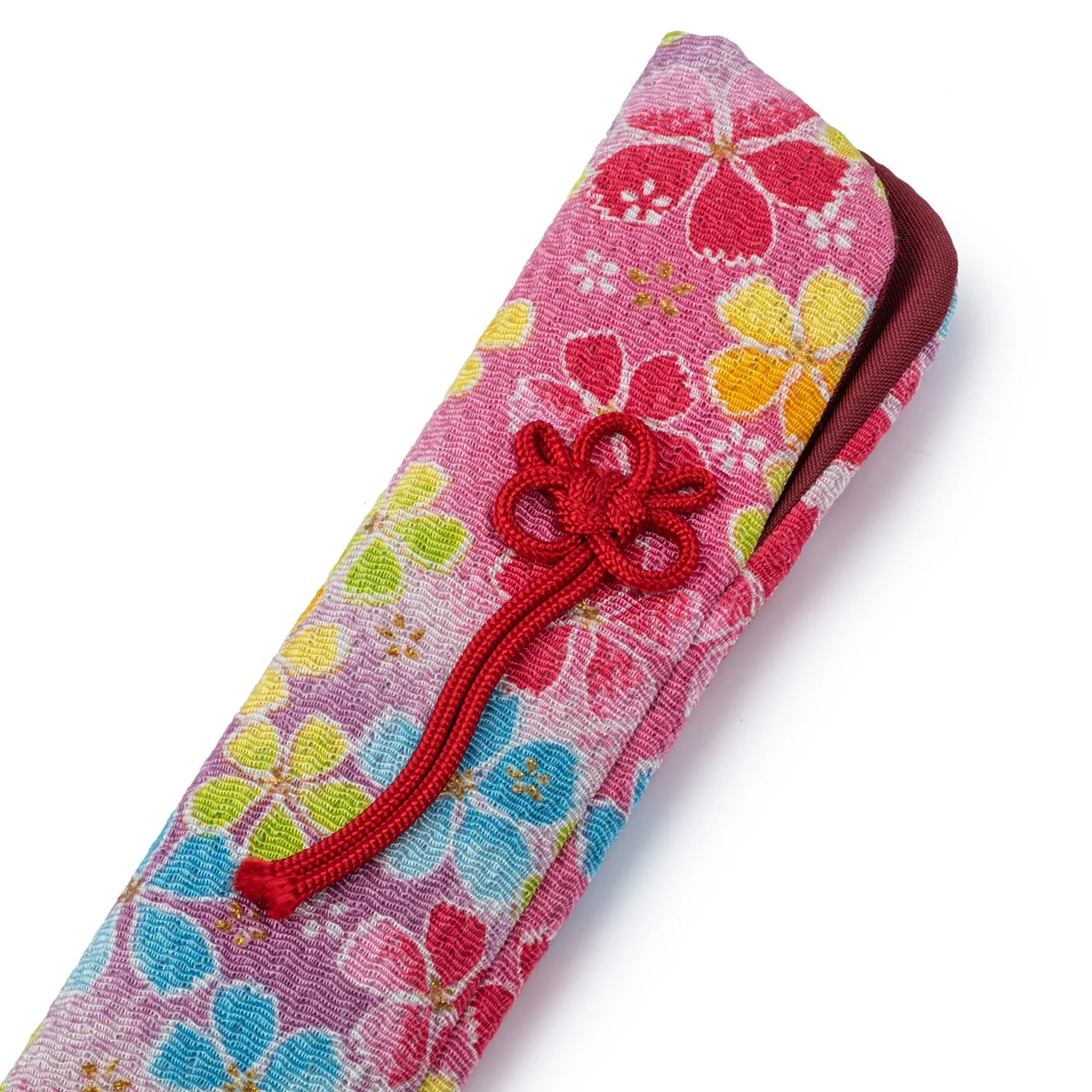 Pretty Pink Floral Japanese Folding Fan Case - Image 2