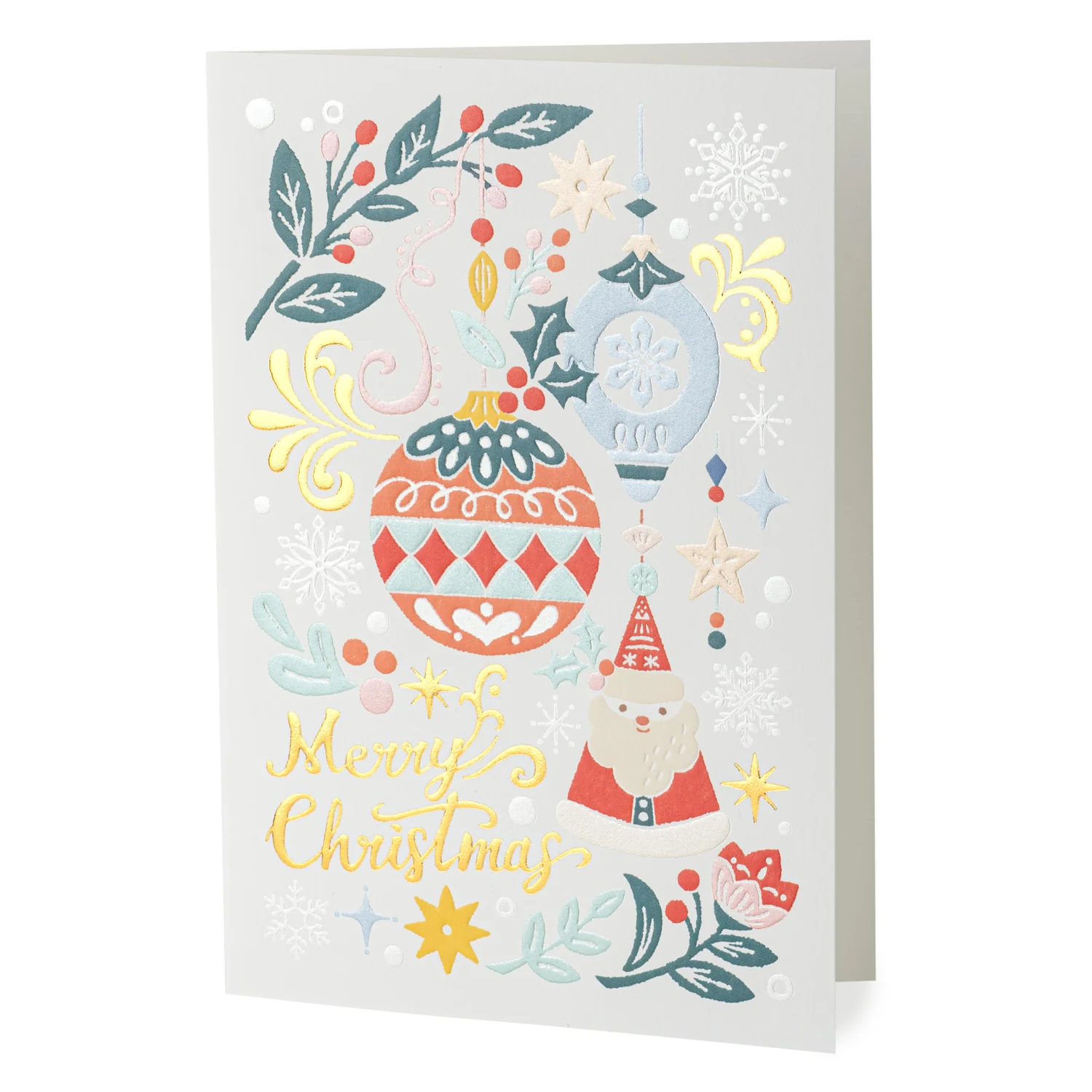 Santas Decorations Japanese Xmas Card