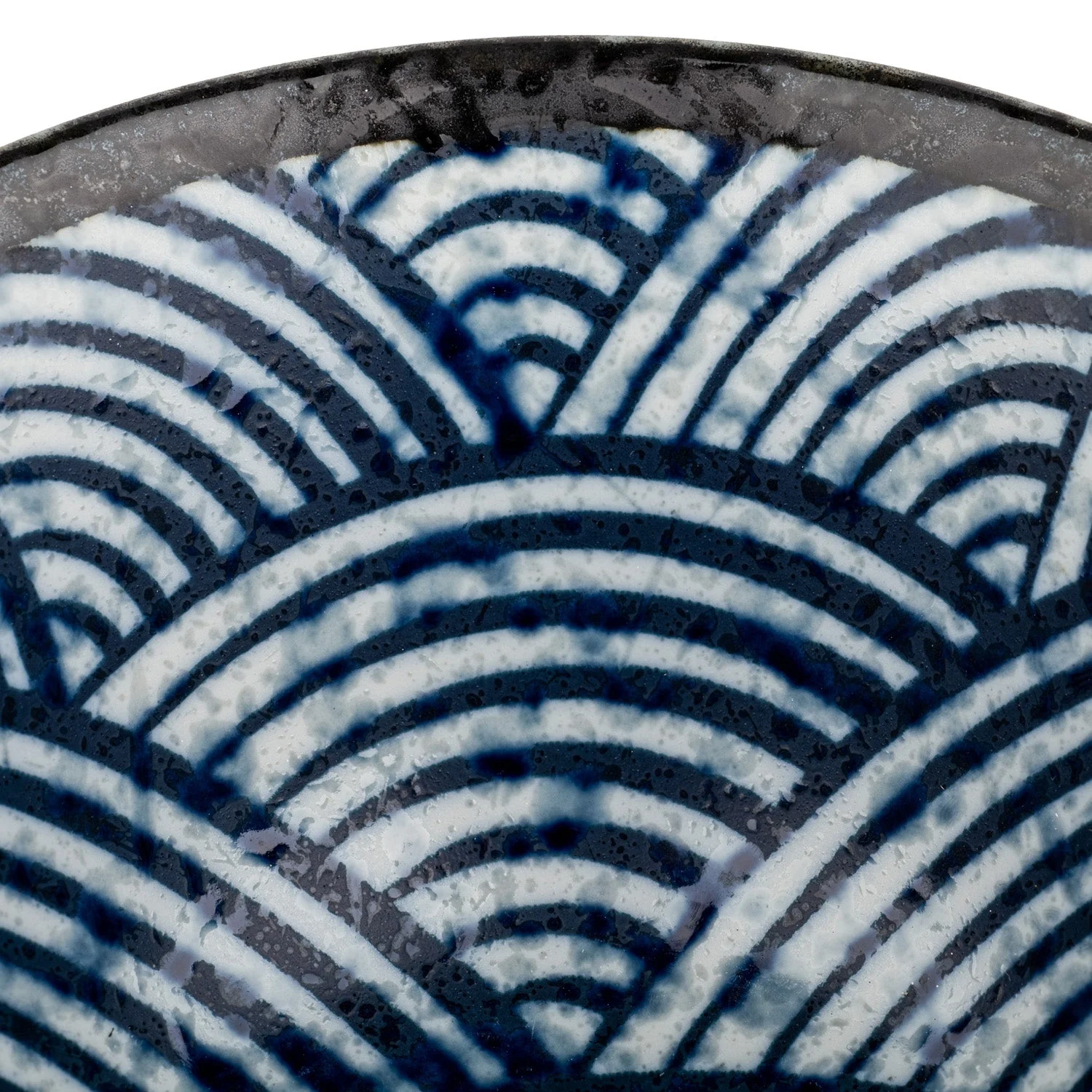 Seikaiha Ceramic Japanese Rice Bowl - Image 4
