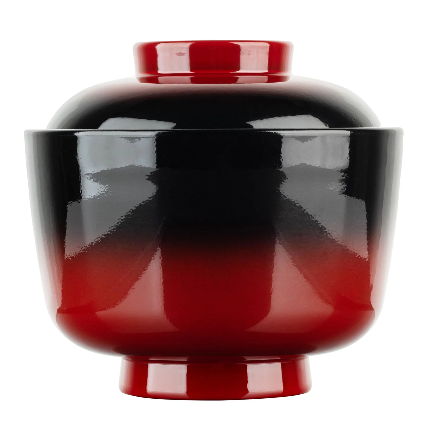 Shinobi Japanese Lacquer Soup Bowl and Lid - Image 2